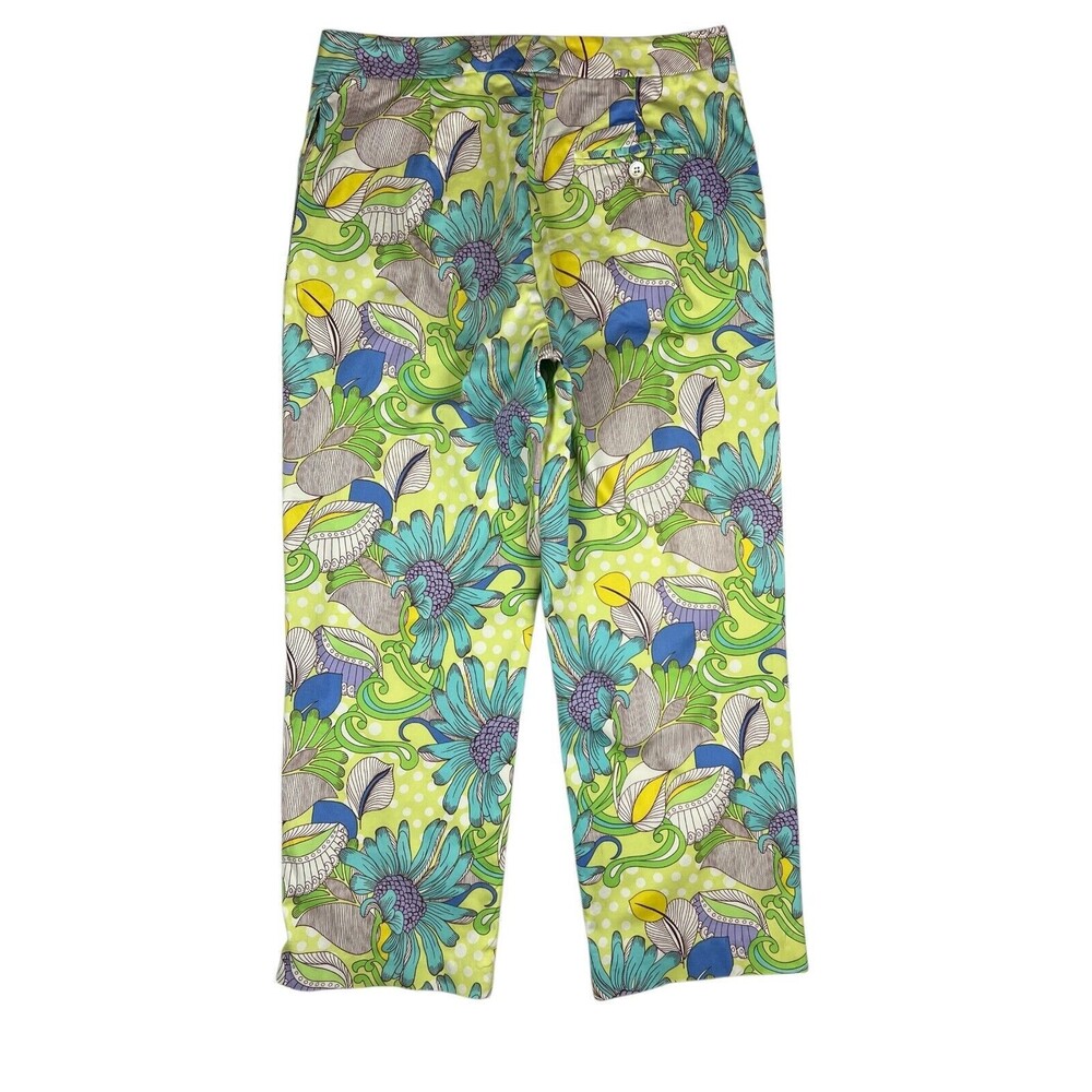 McLaughlin Women's Pastel Floral Mid-Rise Crop Pants Size 2 Chino